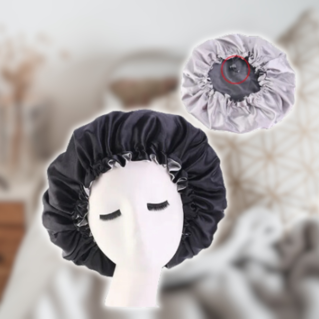 Bonnet-en-satin-cheveux-noir