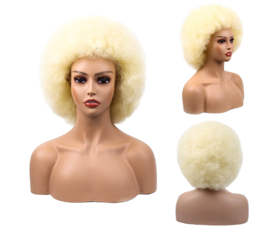 Perruque-Afro-femme-Blonde