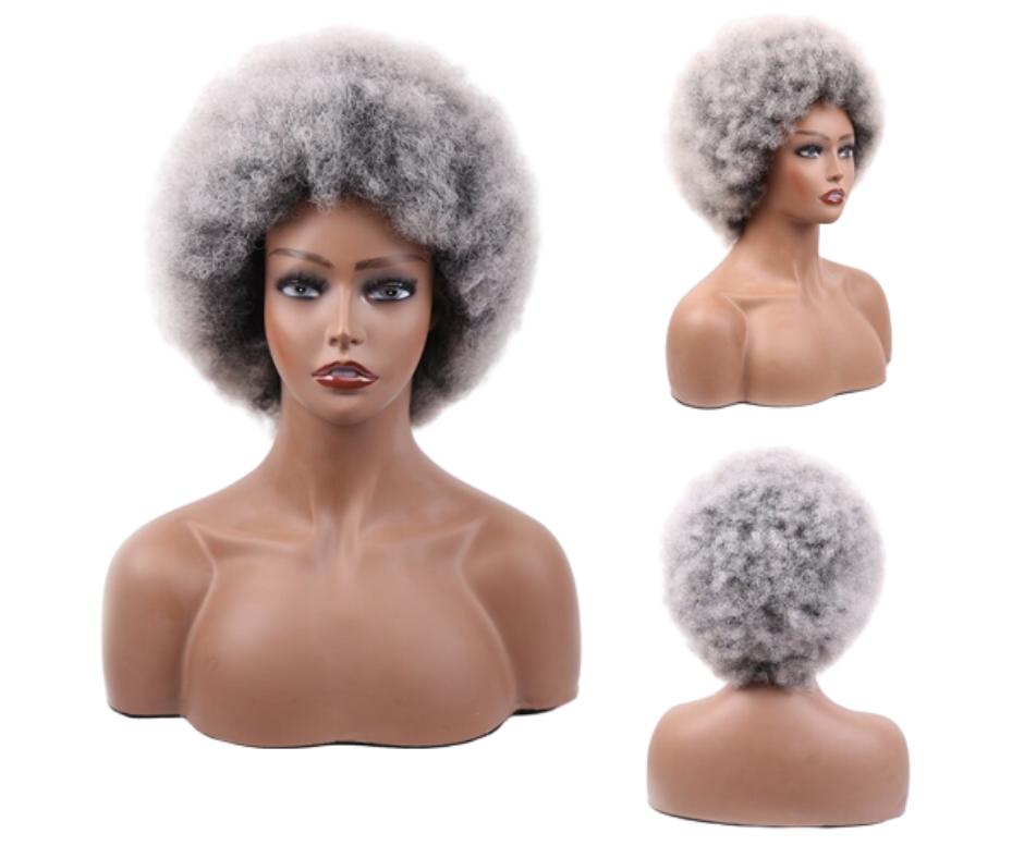 Perruque-Afro-femme-Cendre